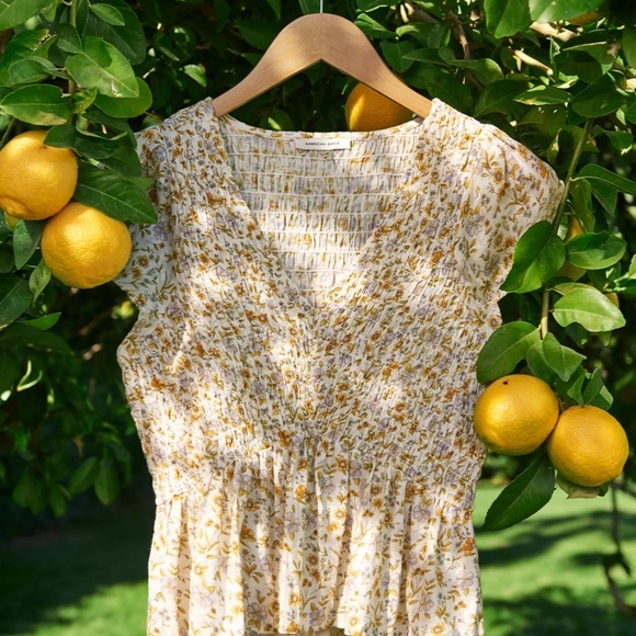American Eagle Smocked Babydoll Top | Size S | Floral - Picture 3 of 8